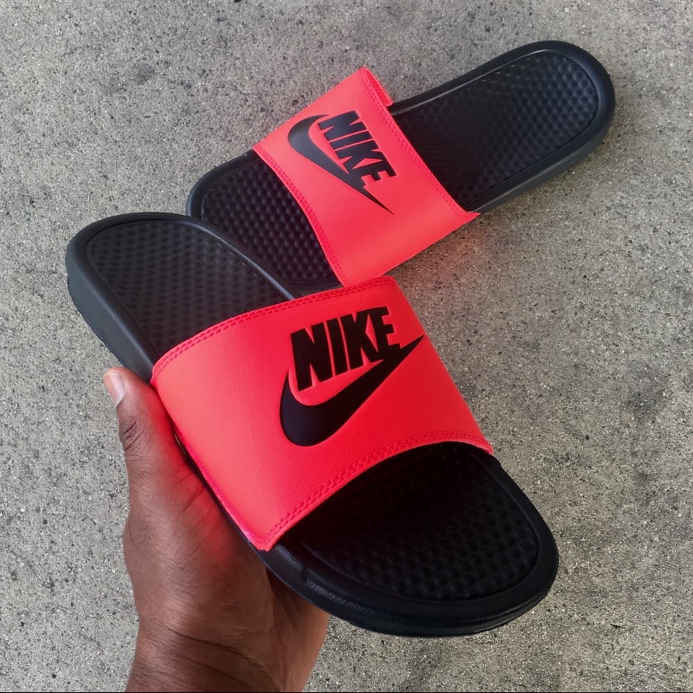 NIKE BENASSI SLIDES JUST DO IT JDI BRIGHT RED
